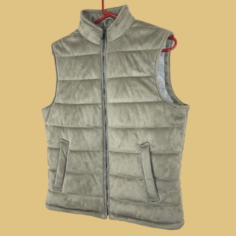 Zara Super Comfy Puffer Vest Soft Taupe New